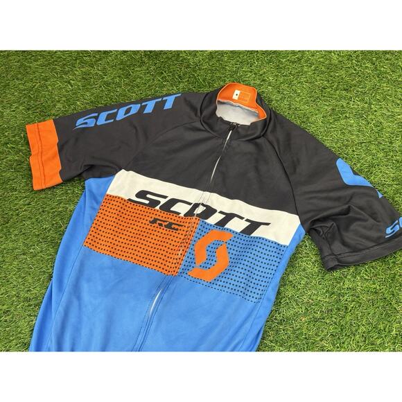 SCOTT RC Pro Cycling Jersey Short Sleeve | Men’s Size Small | Blue Orange Black - Picture 2 of 7
